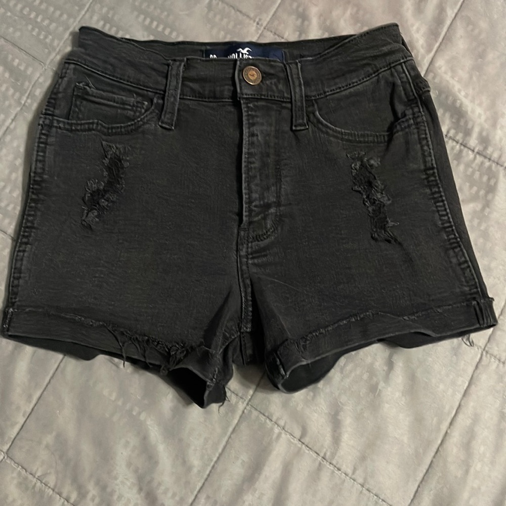 Hollister black jean shorts